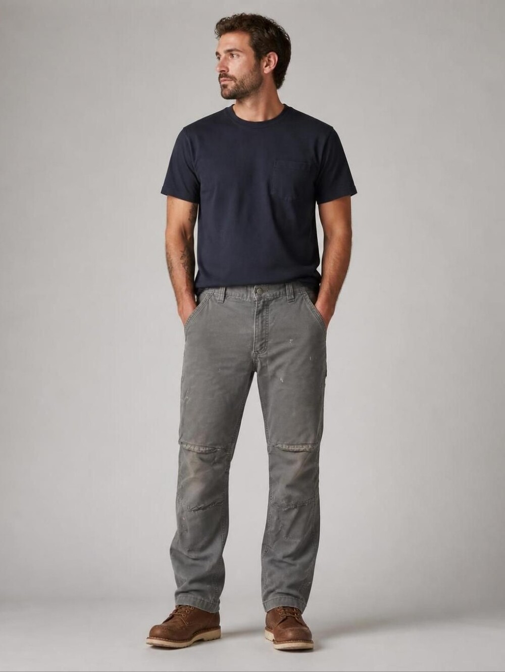Carhartt Men’s Gray Work Pants -34/30 Durable Utility Trousers